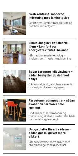 Podgląd witryny gulvinfo.dk, medium z kraju Dania do artykułów sponsorowanych