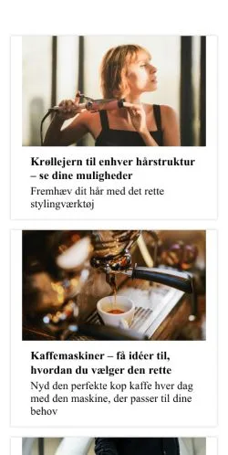Vista previa del sitio herninghjerte.dk, medio de Dinamarca para artículos patrocinados
