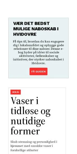 Anteprima del sito hvidovreavisen.dk, media di Danimarca per articoli sponsorizzati