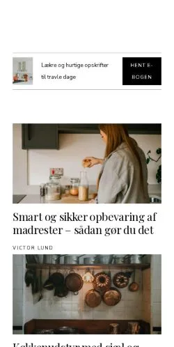 Anteprima del sito koekkenarkitekten.dk, media di Danimarca per articoli sponsorizzati