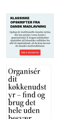 Anteprima del sito koekkentjek.dk, media di Danimarca per articoli sponsorizzati