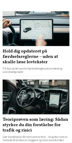 Anteprima del sito koereskoleoverblik.dk, media di Danimarca per articoli sponsorizzati