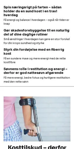 Voorbeeld van de site lokalfysioterapi.dk, medium uit Denemarken voor gesponsorde artikelen