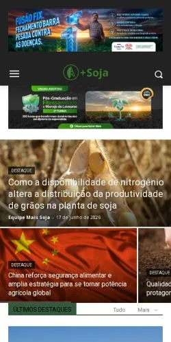 Podgląd witryny Mais Soja, medium z kraju Brazylia do artykułów sponsorowanych