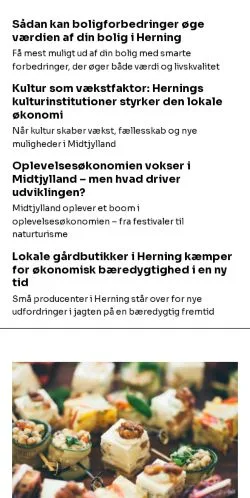 Pré-visualização do site mereherning.dk, meio de Dinamarca para artigos patrocinados