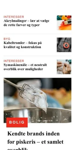 Vista previa del sitio mereviborg.dk, medio de Dinamarca para artículos patrocinados