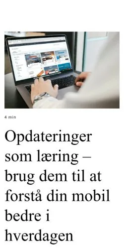 Pré-visualização do site mintelefoni.dk, meio de Dinamarca para artigos patrocinados