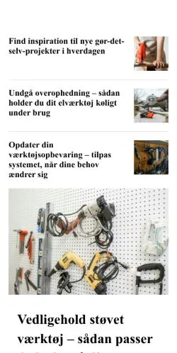 Forhåndsvisning af mitvaerktoej.dk, medie fra Danmark til sponsorerede artikler