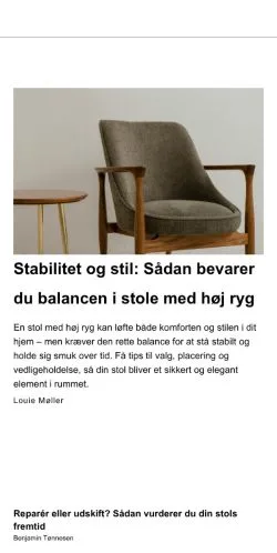 Voorbeeld van de site nyestole.dk, medium uit Denemarken voor gesponsorde artikelen