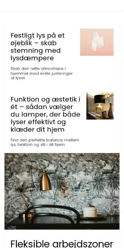 Vista previa del sitio nylampe.dk, medio de Dinamarca para artículos patrocinados
