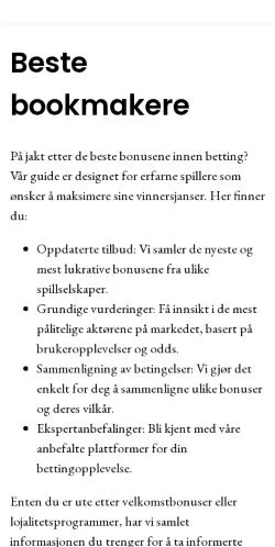 Forhåndsvisning af oddsproff.com, medie fra Norge til sponsorerede artikler