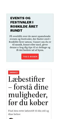 Anteprima del sito roskildesiden.dk, media di Danimarca per articoli sponsorizzati