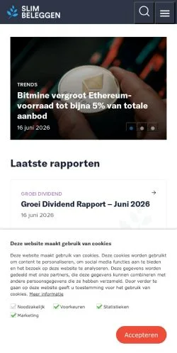 Anteprima del sito Slim Beleggen, media di Paesi Bassi per articoli sponsorizzati