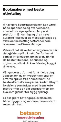 Forhåndsvisning af spillvinner.com, medie fra Norge til sponsorerede artikler