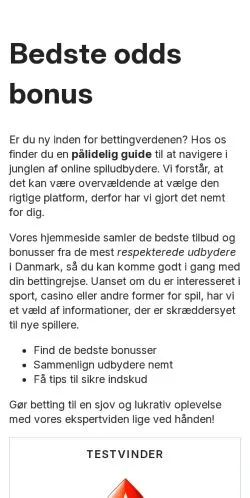 Anteprima del sito sportsbets.dk, media di Danimarca per articoli sponsorizzati