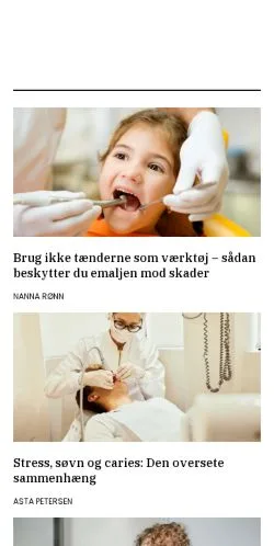 Anteprima del sito tandpastasmil.dk, media di Danimarca per articoli sponsorizzati