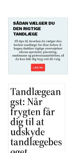 Forhåndsvisning av nettstedet tandtips.dk, medium fra Danmark for sponsede artikler
