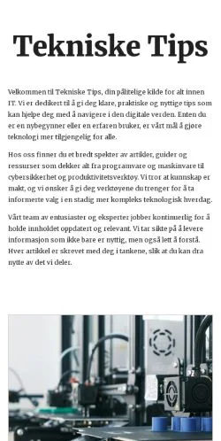 Förhandsvisning av webbplatsen teknisketips.com, medium i Norge för sponsrade artiklar