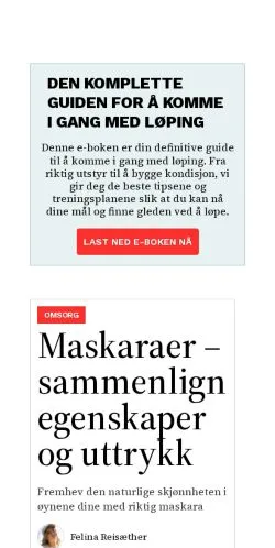 Anteprima del sito treningsfokus.com, media di Norvegia per articoli sponsorizzati