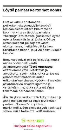 Podgląd witryny vedotlive.fi, medium z kraju Finlandia do artykułów sponsorowanych