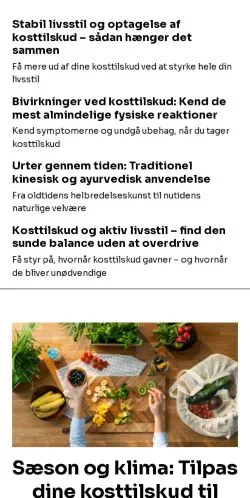 Aperçu du site vitamintips.dk, média de Danemark pour articles sponsorisés