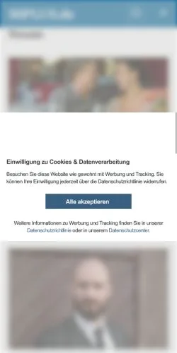 Vista previa del sitio 50PLUS, medio de Alemania para artículos patrocinados