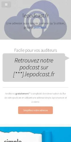 Anteprima del sito PodCloud, media di Francia per articoli sponsorizzati