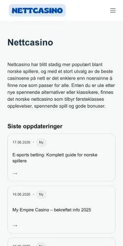 Anteprima del sito Nettcasino, media di Norvegia per articoli sponsorizzati