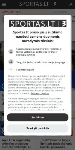 Anteprima del sito Sportas, media di Stati Uniti per articoli sponsorizzati
