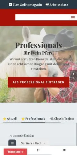 Anteprima del sito For My Horse, media di Svizzera per articoli sponsorizzati