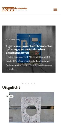Anteprima del sito Bouw & Aanbesteding, media di Paesi Bassi per articoli sponsorizzati