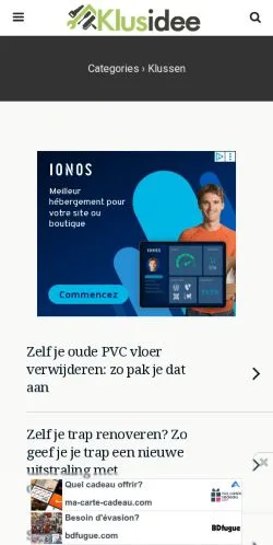 スポンサード記事向けのオランダメディア、Klusideeのサイトプレビュー