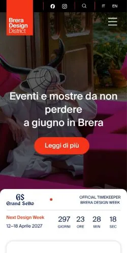 Anteprima del sito Brera Design District, media di Italia per articoli sponsorizzati