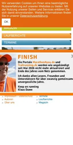 スポンサード記事向けのドイツメディア、Marathon For Youのサイトプレビュー