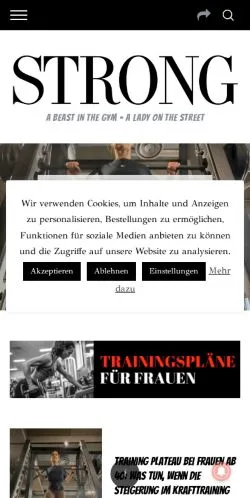 Anteprima del sito STRONG Magazine, media di Germania per articoli sponsorizzati