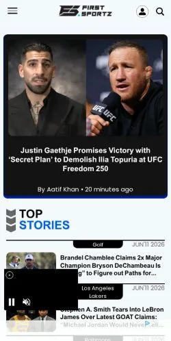 Anteprima del sito FirstSportz, media di Stati Uniti per articoli sponsorizzati