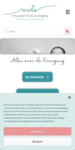 Voorbeeld van de site Vrouwen in de Overgang, medium uit Nederland voor gesponsorde artikelen