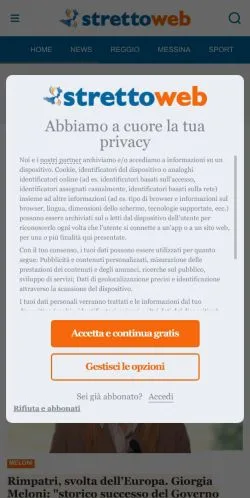 Podgląd witryny StrettoWeb, medium z kraju Włochy do artykułów sponsorowanych