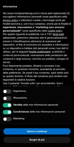 スポンサード記事向けのイタリアメディア、Montecarlo Livingのサイトプレビュー