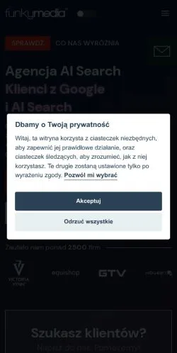스폰서 기사용 폴란드 매체 FunkyMEDIA AI Search 사이트 미리보기