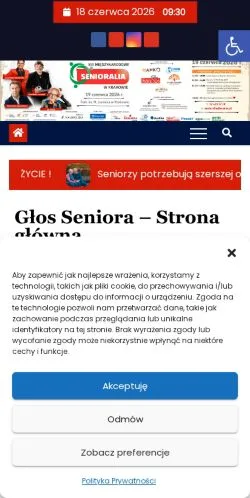 Anteprima del sito Głos Seniora, media di Polonia per articoli sponsorizzati
