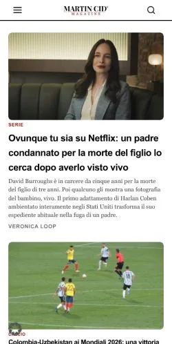 スポンサード記事向けのイタリアメディア、Martin Cid Magazineのサイトプレビュー