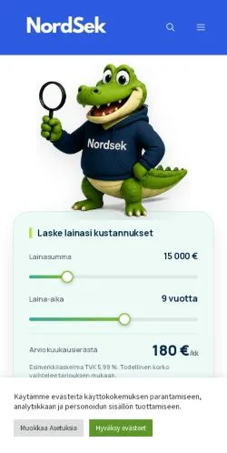 Podgląd witryny Nordsek, medium z kraju Finlandia do artykułów sponsorowanych