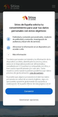 Anteprima del sito Sitios de España, media di Spagna per articoli sponsorizzati