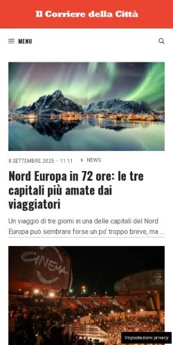 Podgląd witryny Il Corriere della Città, medium z kraju Włochy do artykułów sponsorowanych