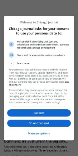 スポンサード記事向けのアメリカ合衆国メディア、Chicago Journalのサイトプレビュー