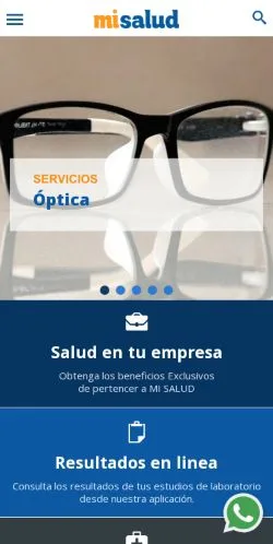 スポンサード記事向けのメキシコメディア、Misaludのサイトプレビュー