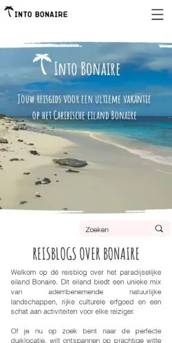 스폰서 기사용 네덜란드 매체 Into Bonaire 사이트 미리보기