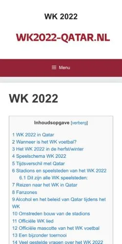 Podgląd witryny WK 2022 In Qatar, medium z kraju Holandia do artykułów sponsorowanych