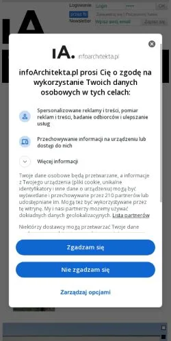 Podgląd witryny InfoArchitekta, medium z kraju Polska do artykułów sponsorowanych